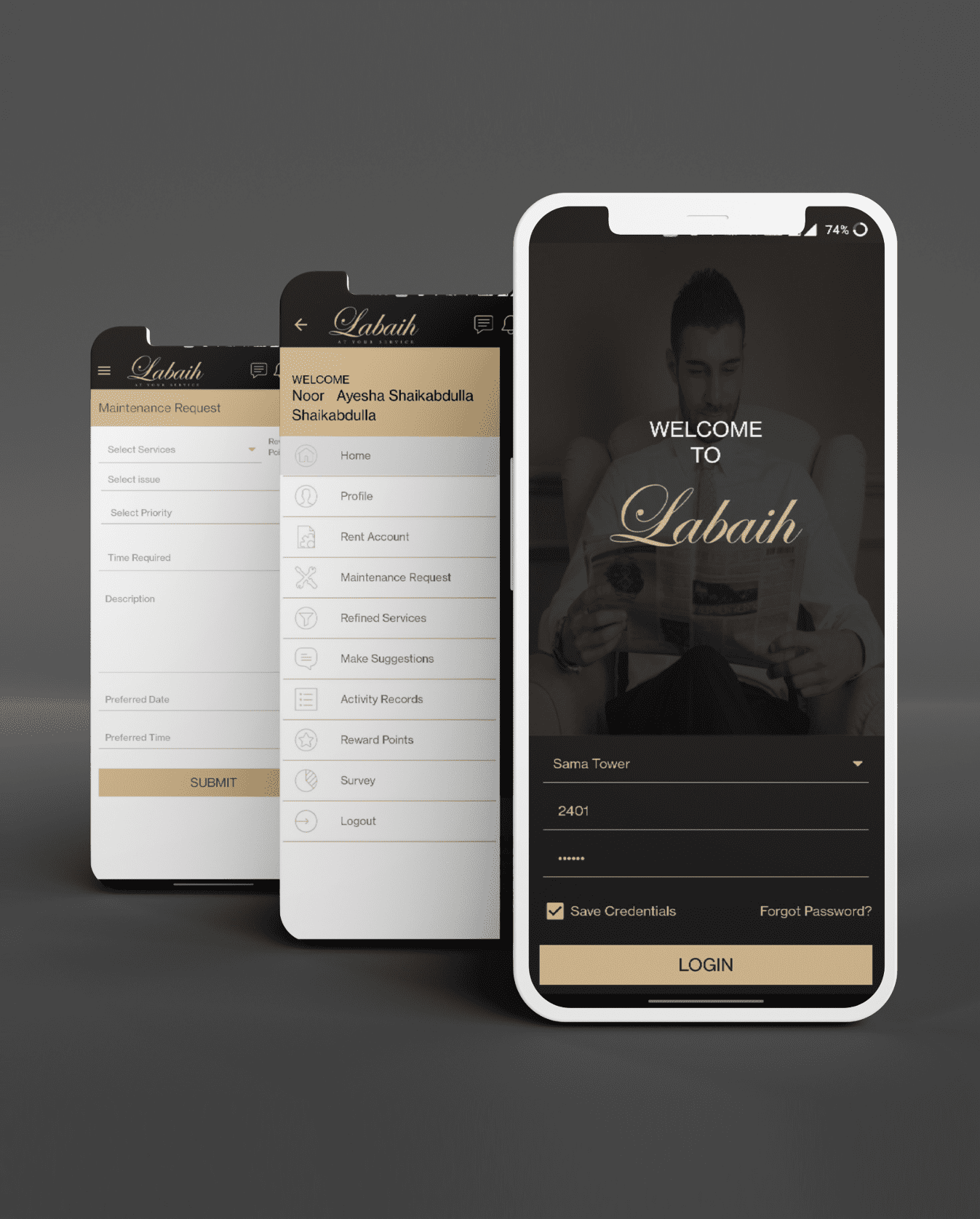 Labaih Mobile App Case study Showcase section